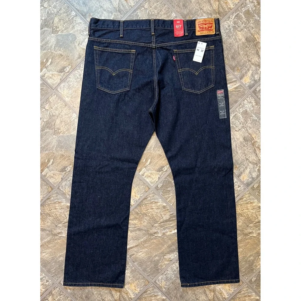 Levi's 517 Bootcut Jeans Mens 44x32 Indigo Blue NWT Western Denim 00517-0216